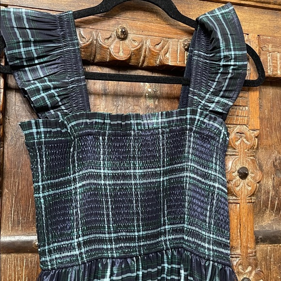 Altar’d State Smocked Plaid Holiday Midi Dress — Size M - Picture 5 of 9